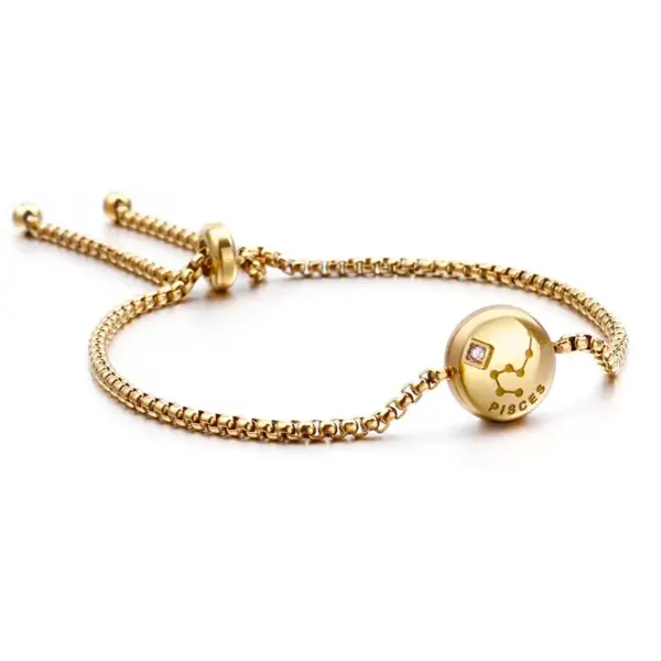 Wholesale PVD Coated 18K Gold Plated Constellation Titanium Steel Waterproof Non Tarnish Titanium Steel Bracelets