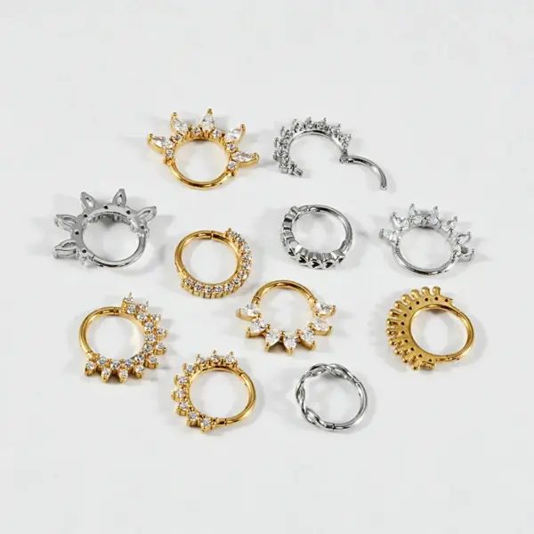 Ion Plating (IP) Leaf Crown Flower 304 Stainless Steel Simple Style Classic Style Waterproof Non Tarnish Earrings