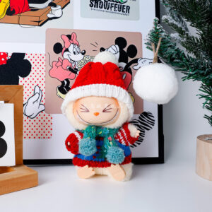 Rx298 christmas set [fleece ball knitted red hat + red and blue sweater + green rainbow scarf three-piece set (doll not included)