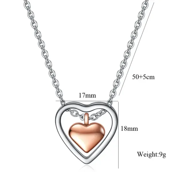 Wholesale Fashion Heart Shape Titanium Steel Plating Pendant Necklace 1 Piece