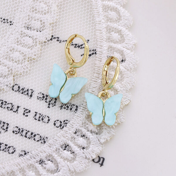 Wholesale Korean version of new earrings fashion color acrylic butterfly earrings earrings small fresh sweet colorful earrings earrings