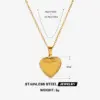 Ion Plating (IP) 18K Gold Plated Heart Shape 304 Stainless Steel Simple Style IG Style Waterproof Non Tarnish 304 Stainless Steel Pendant Necklace