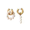 Wholesale 1 Pair Fashion Asymmetrical Freshwater Pearl Copper Beaded Plating Drop Earrings