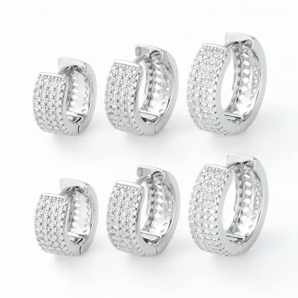 Wholesale 1 Piece Simple Style Round Plating Inlay Brass Zircon 18k Gold Plated Silver Plated Earrings