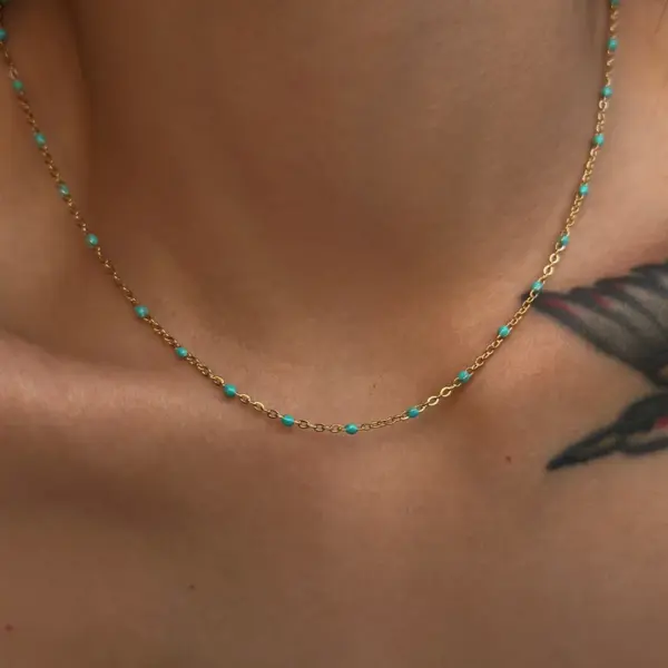 PVD Coated Colorful Stainless Steel Casual Hawaiian Waterproof Non Tarnish 304 Stainless Steel Necklace