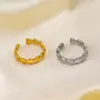 PVD Coated 18K Gold Plated Heart Shape 304 Stainless Steel Casual Classic Style Waterproof Non Tarnish Open Rings
