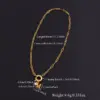 Wholesale 201 Stainless Steel Artificial Pearl Letter Electroplated Stone-Free 18K Real Gold Plated Casual Classic Style Waterproof Non Tarnish Gold Pendant Necklace