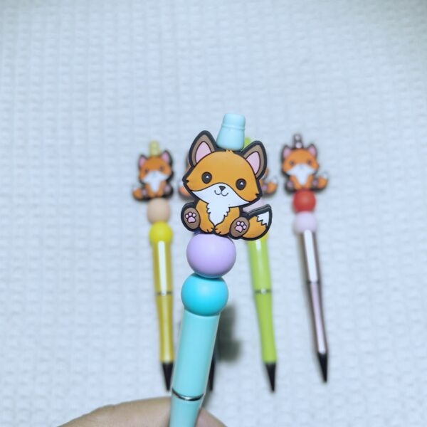 Wholesale Cross-Border Hot-Selling New Products: Little Fox Silicone Cartoon Beads Beads Factory Wholesale Ready Stock