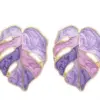1 Pair Vacation Leaf Plating Inlay Metal Pearl Ear Studs