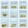 Luxurious Floral Oil Pressed Stainless Steel Earrings Fashionable Petal Leaf Ear Jewelry Elegant Simple Style For Women
