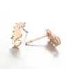 Wholesale PVD Coated 18K Gold Real Gold Plated Hippocampus 304 Stainless Steel Fashion Waterproof Non Tarnish Ear Studs