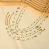 Wholesale PVD Coated Real Gold Plated 18K Gold Round 304 Stainless Steel Simple Style Classic Style Waterproof Non Tarnish Bracelets Anklet Necklace