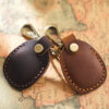 Wholesale Vintage top layer cowhide door hand-sewn leather card holder keychain