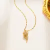 Wholesale PVD Coated Real Gold Plated 18K Gold Sunflower Stainless Steel Cute Waterproof Non Tarnish Titanium Steel Pendant Necklace