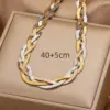 PVD Coated Real Gold Plated Geometric 304 Stainless Steel Casual Simple Style Waterproof Non Tarnish Bracelets Necklace