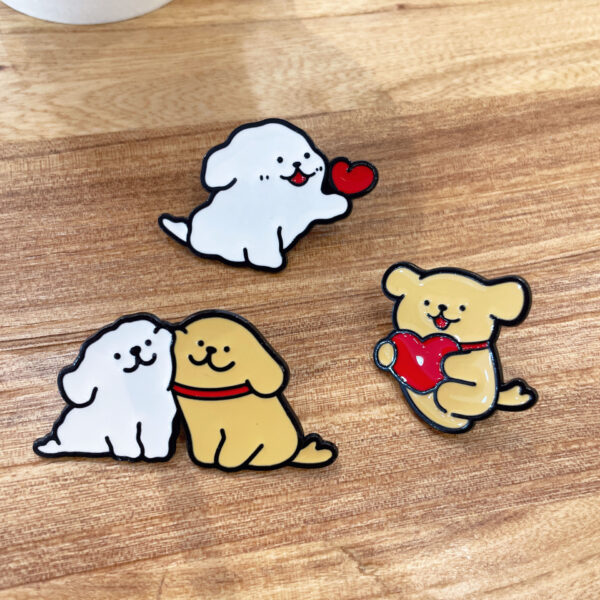 Wholesale Badge Cartoon Cute Golden Retrir Dog Maltese Ppy Brooch OLY Exclusive