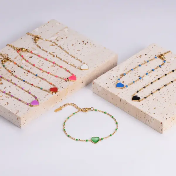 Wholesale Sweet Heart Shape 316 Stainless Steel Bracelets In Bulk