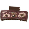 10-5 square PU leather yak chrysanthemum red skin deep coffee