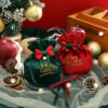 Wholesale Christmas gift bag Christmas apple velvet drawstring bag