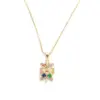 Wholesale Jewelry Micro-set Zircon Turtle Pendant Necklace Ladies Necklace Copper Necklace Wholesale Nihaojewelry