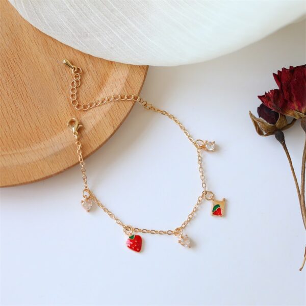 Wholesale Alloy Oil Drop Strawberry Bracelet