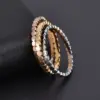 Wholesale Ion Plating (IP) Real Gold Plated 18K Gold Solid Color 304 Stainless Steel Simple Style Waterproof Non Tarnish Rings