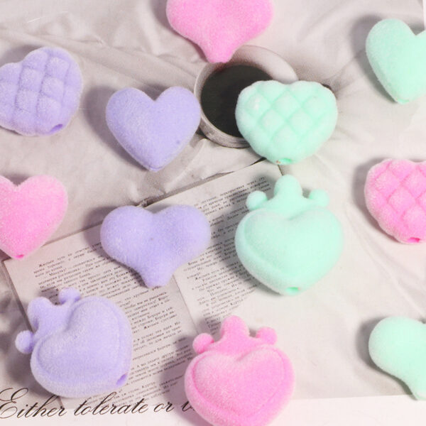 Wholesale Flocked Heart-Shaped Beaded DIY Accessories