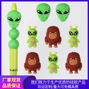 Wholesale 3D Alien Silicone Beads, Food Grade, Loose Beads for Bracelets