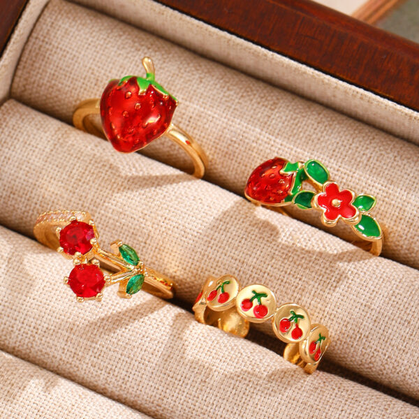 oly-9c57ad85db00d6f9d2593c3a5de315b2 Wholesale Sweet Love Cherry Open Ring