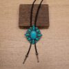 Wholesale Bohemia Blue Pine Stone Men's Bolo Tie Necklace