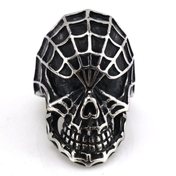 oly-9c5fbd5b99b0fbe95f1e103cd98120cf Wholesale European and American Rock Gothic Band Punk Exaggerated Retro Skull Spiderman Titanium Steel Men's Ring