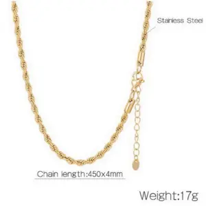 4mm Gold Necklace Kn237058-K