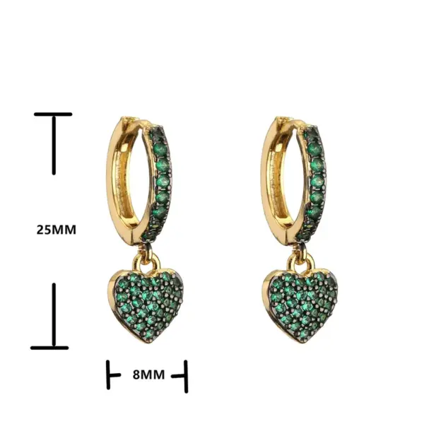Wholesale Fashion Heart Plating Copper Zircon Copper Earrings