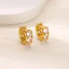 Copper Geometric PVD Coated Real Gold Plated IG Style Elegant Waterproof Non Tarnish Hoop Earrings
