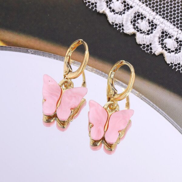 Wholesale Korean version of new earrings fashion color acrylic butterfly earrings earrings small fresh sweet colorful earrings earrings