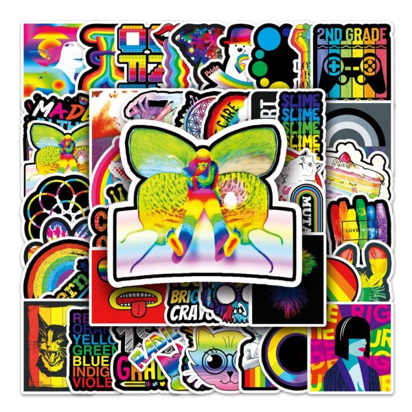 Wholesale 51 colorful personalized diy cartoon graffiti cross-border laptop scooter luggage decoration stickers