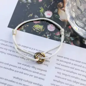 Milky White Three-Ring Bracelet
