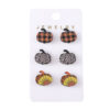 Wholesale Autumn Thanksgiving Leopard Print Wood Earring Set
