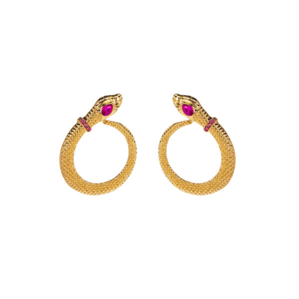 Wholesale Europe and the United States cross-border creative design fashion ear jewelry personality alloy diamond exaggerated snake-shaped earrings women's earrings