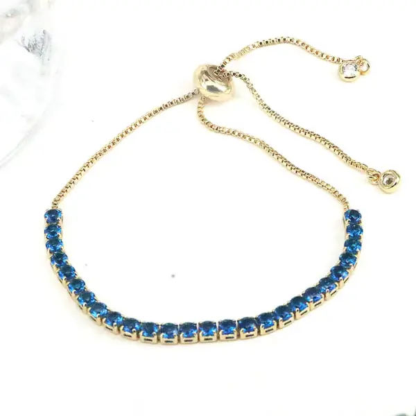 Wholesale Fashion Square Copper Gold Plated Zircon Bracelets In Bulk