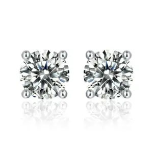 Classic Four Prong Stud Earrings 1 Carat