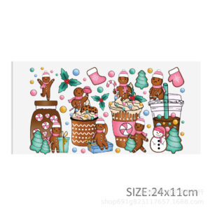 Christmas series transparent crystal standard water cup waterproof stickers-11