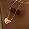 Wholesale 304 Stainless Steel Heart Shape PVD Coated 18K Gold Plated Real Gold Plated Elegant Simple Style Waterproof Non Tarnish Plating Gold Silver Earrings Necklace