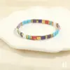 Wholesale Hawaiian Bohemian Streetwear Square Copper Beaded Stoving Varnish Plating 18k Gold Plated Bracelets