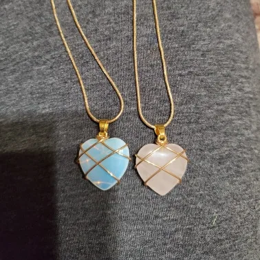 Wholesale Cute Heart Shape Artificial Crystal Copper Pendant Necklace In Bulk