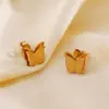 Wholesale 304 Stainless Steel Butterfly PVD Coated 18K Gold Plated IG Style Elegant Waterproof Non Tarnish Plating Earrings Necklace