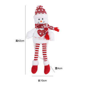 Red and white long-legged snowman curtain tiebacks