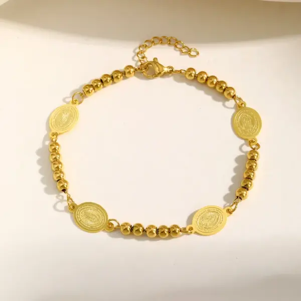 Wholesale PVD Coated Real Gold Plated 18K Gold Rose Gold Plated Geometric 201 Stainless Steel Casual Waterproof Non Tarnish 201 Stainless Steel Bracelets