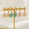 Wholesale Fashion Flower Copper Artificial Gemstones Earrings