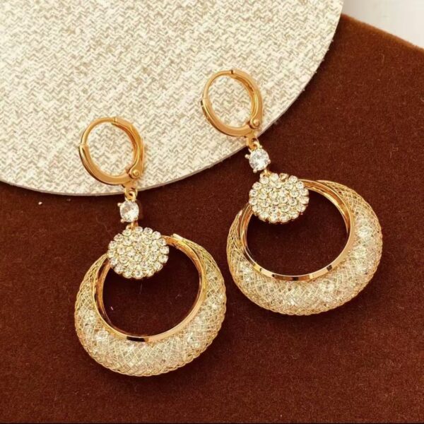 Wholesale Mesh Crystal Cat's Eye Long Earrings
